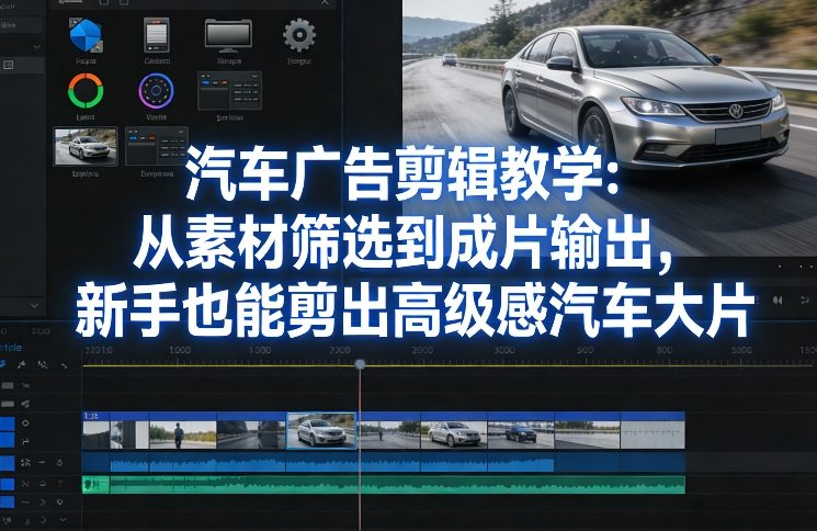 汽车广告剪辑教学：从素材筛选到成片输出，新手也能剪出高级感汽车大片-54资源网