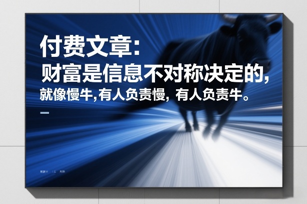 付费文章：财富是信息不对称决定的，就像慢牛，有人负责慢，有人负责牛-54资源网